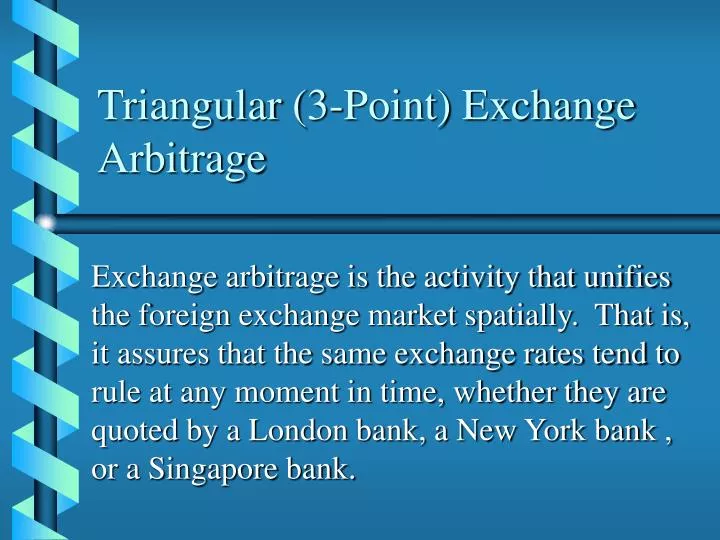 triangular 3 point exchange arbitrage