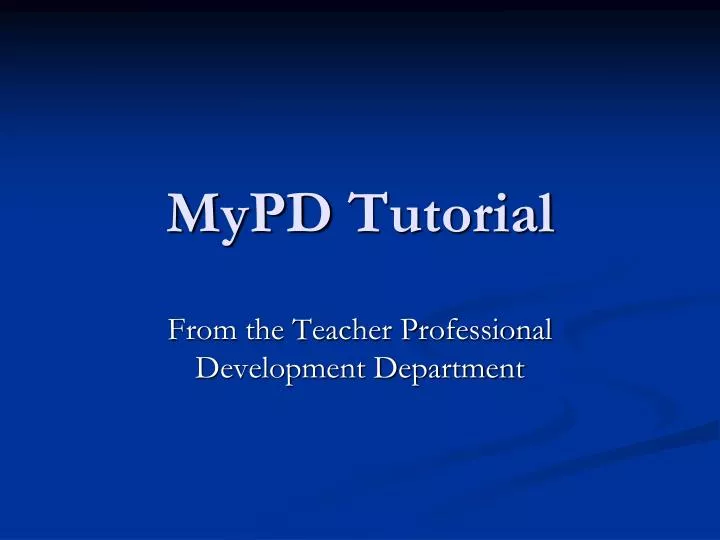 mypd tutorial
