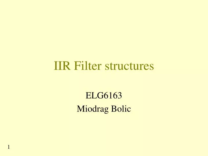 iir filter structures