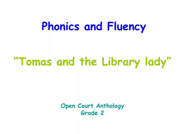 phonics and fluency
