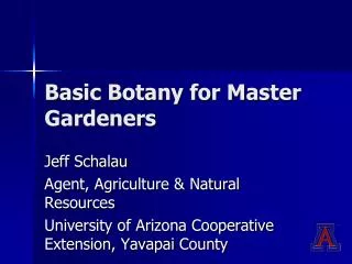 Basic Botany for Master Gardeners