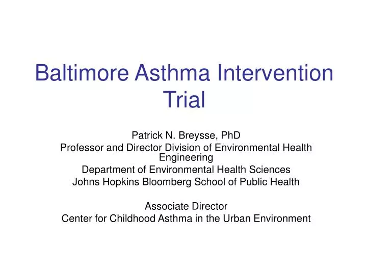 baltimore asthma intervention trial