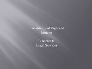 Constitutional Rights of Inmates Chapter 8 Legal Services