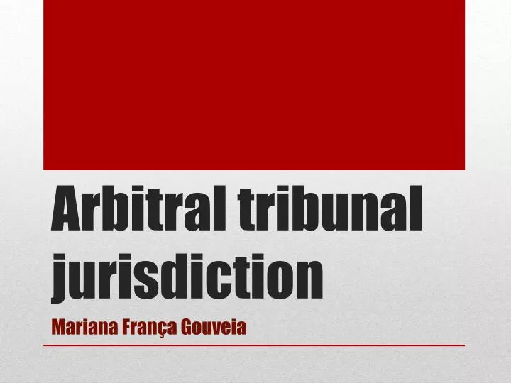 arbitral tribunal jurisdiction