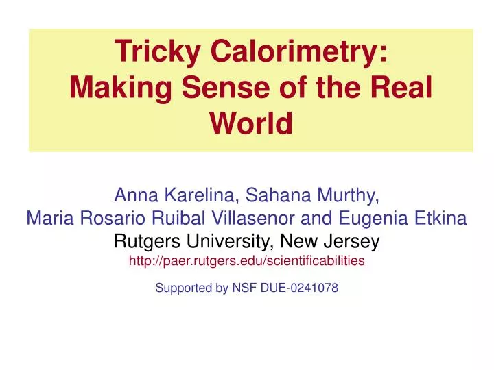 tricky calorimetry making sense of the real world