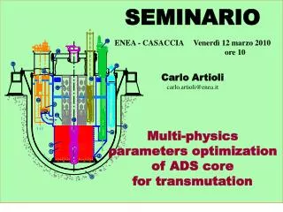 SEMINARIO ENEA - CASACCIA Venerdì 12 marzo 2010 			ore 10 Carlo Artioli carlo.artioli@enea.it Multi-physics paramet