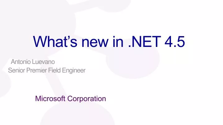 what s new in net 4 5