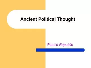 Ancient Political Thought