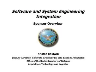 Software and System Engineering Integration Sponsor Overview