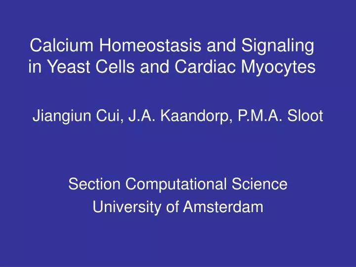 calcium homeostasis and signaling in yeast cells and cardiac myocytes