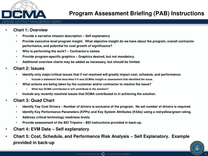 program assessment briefing pab instructions