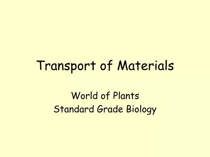 transport of materials