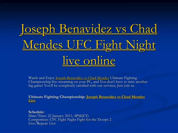 joseph benavidez vs chad mendes ufc fight night live online