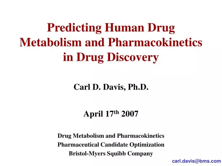 predicting human drug metabolism and pharmacokinetics in drug discovery