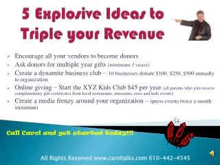 5 Explosive Ideas to Triple your Revenue