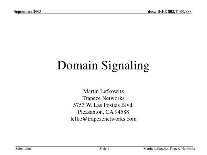 domain signaling