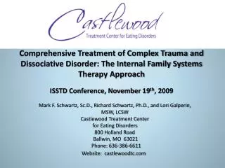 Comprehensive Treatment of Complex Trauma and Dissociative Disorder: The Internal Family Systems Therapy Approach ISSTD