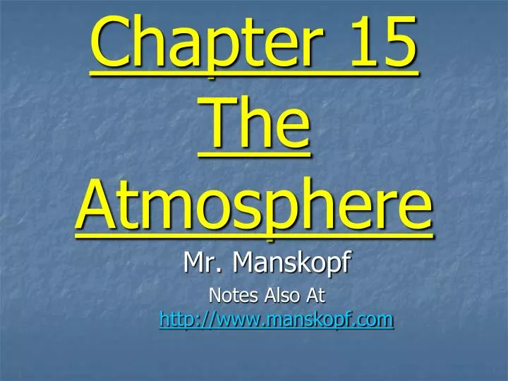 chapter 15 the atmosphere