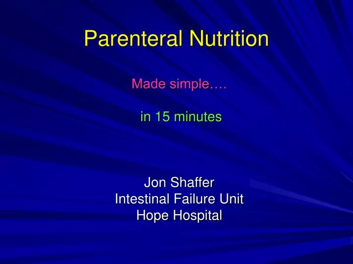 parenteral nutrition