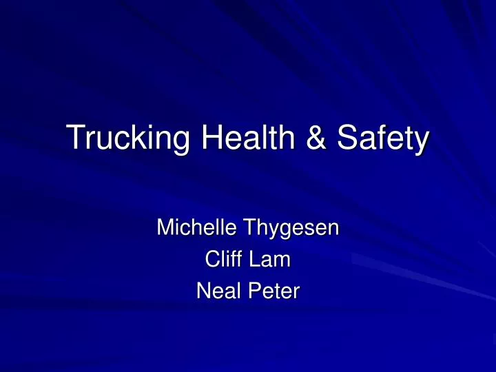 trucking health safety