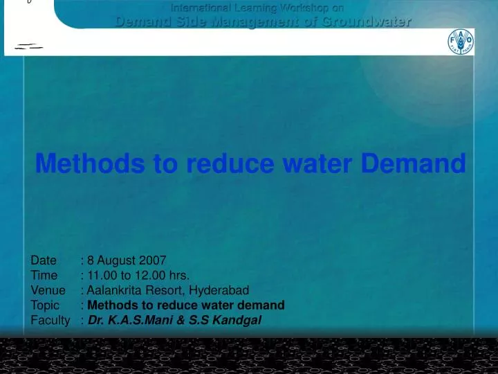 methods to reduce water demand