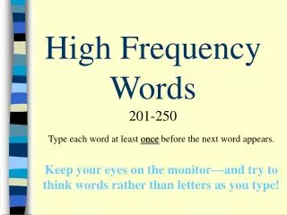 High Frequency Words 201-250