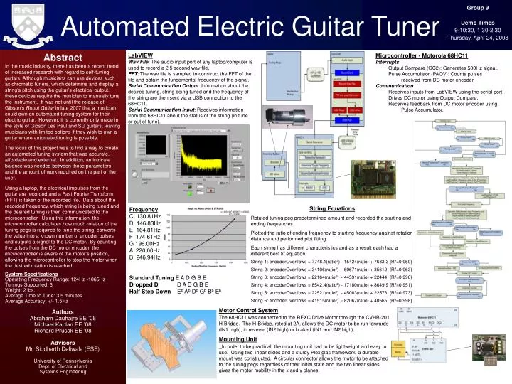 automated electric guitar tuner
