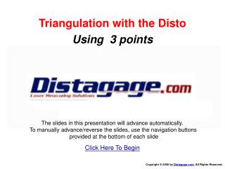 Triangulation with the Disto Using  3 points
