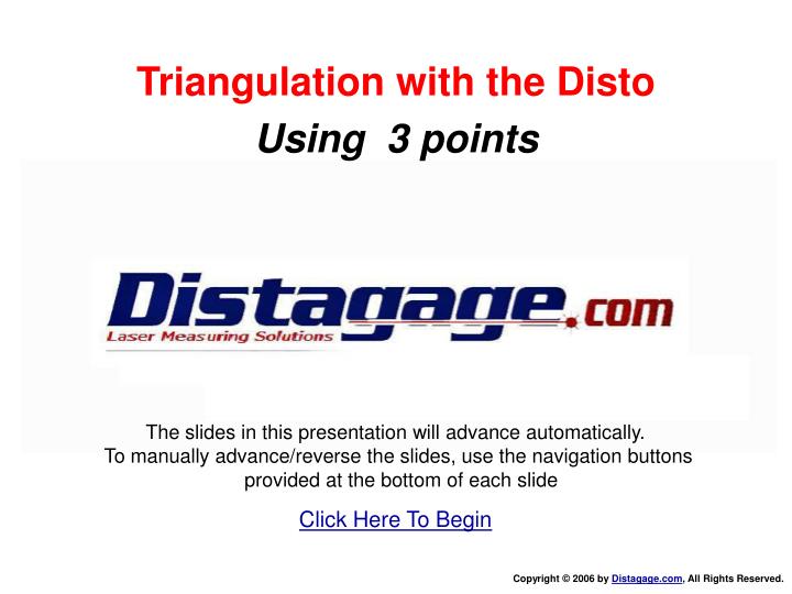 triangulation with the disto using 3 points