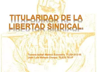 TITULARIDAD DE LA LIBERTAD SINDICAL.