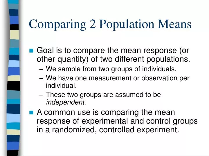comparing 2 population means