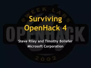 Surviving OpenHack 4