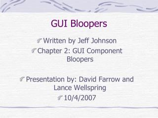 GUI Bloopers