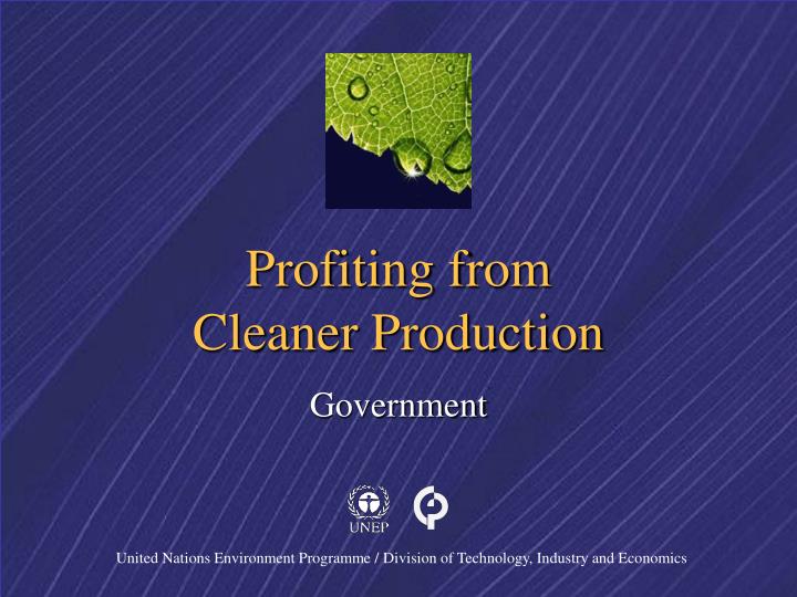 profiting from cleaner production