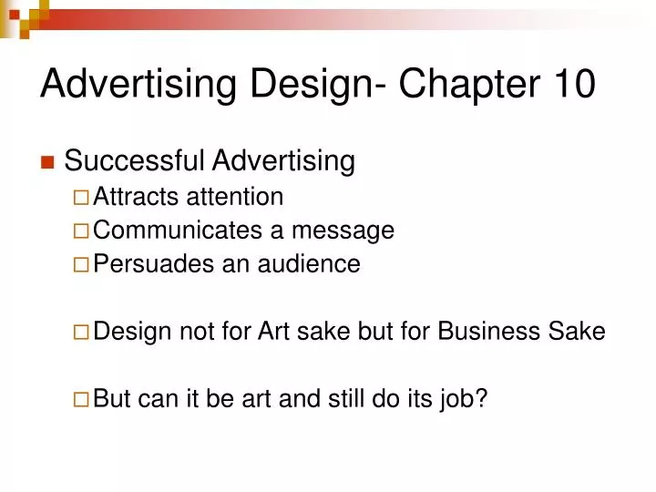 advertising design chapter 10