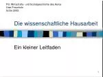 Die wissenschaftliche Hausarbeit - slide 1