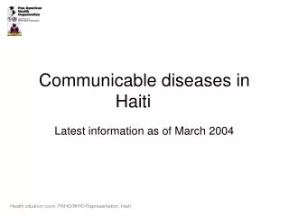 Communicable diseases in Haiti