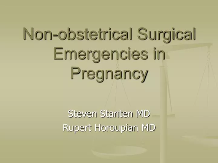 non obstetrical surgical emergencies in pregnancy