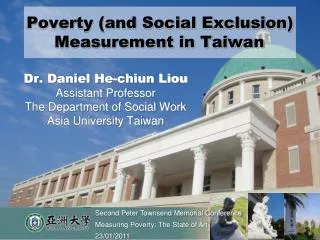 Poverty (and Social Exclusion) Measurement in Taiwan