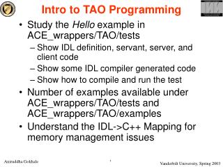 Intro to TAO Programming