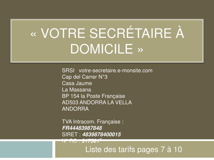 votre secr taire domicile