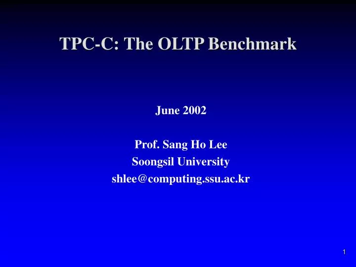 tpc c the oltp benchmark