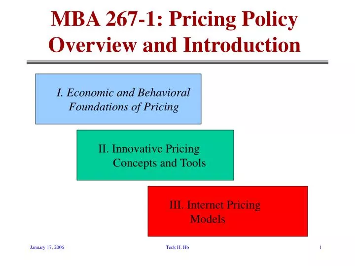 mba 267 1 pricing policy overview and introduction