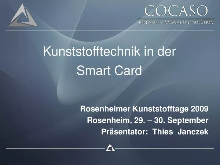 kunststofftechnik in der smart card
