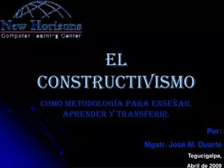 EL Constructivismo Como metodología para enseñar, aprender y transferir.
