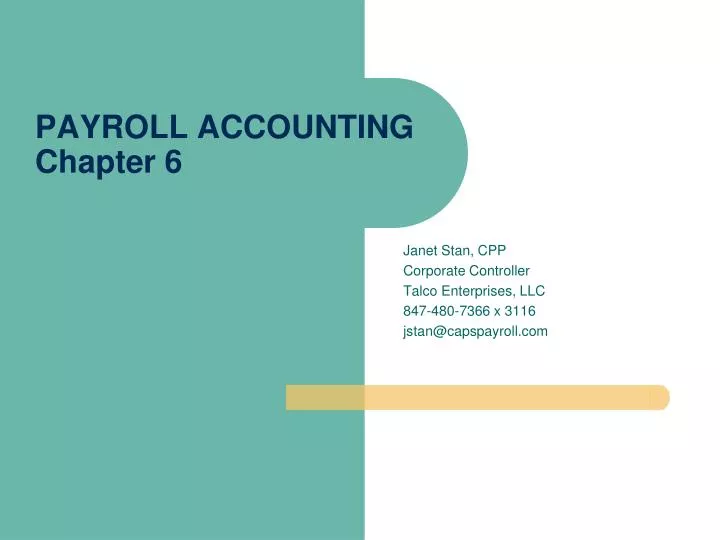 payroll accounting chapter 6