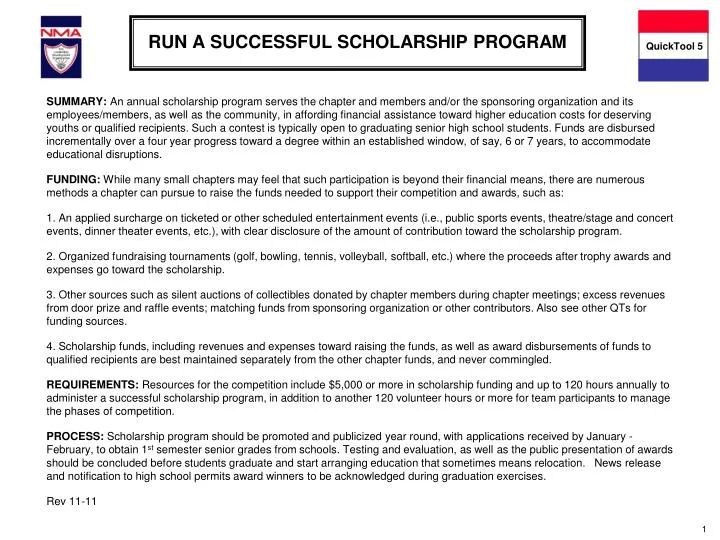 run a successful scholarship program