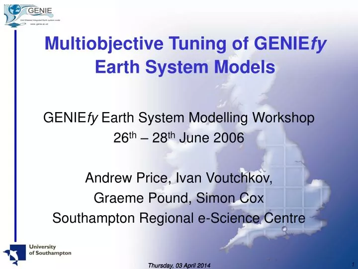 multiobjective tuning of genie fy earth system models