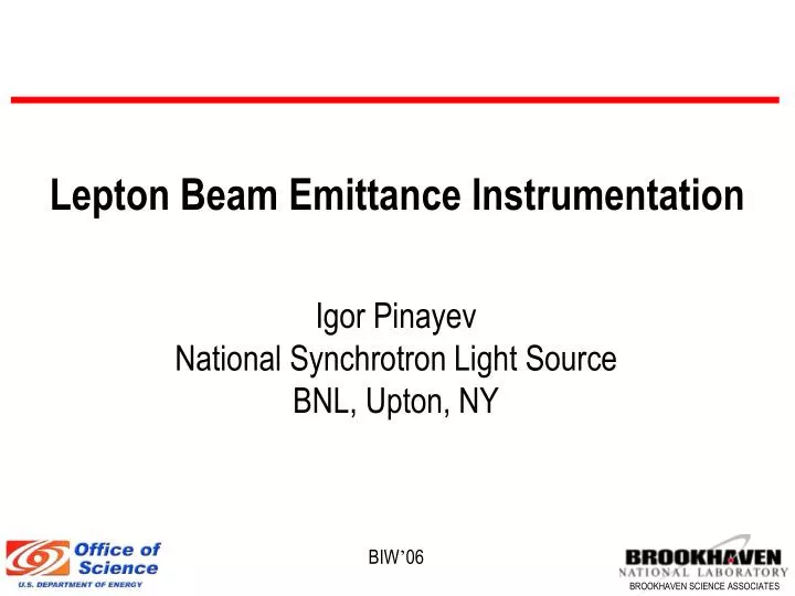 lepton beam emittance instrumentation
