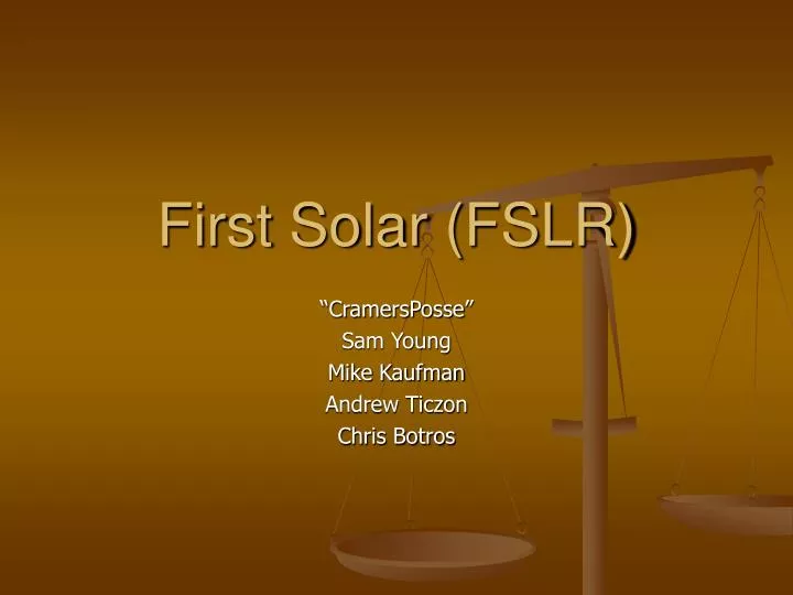 first solar fslr